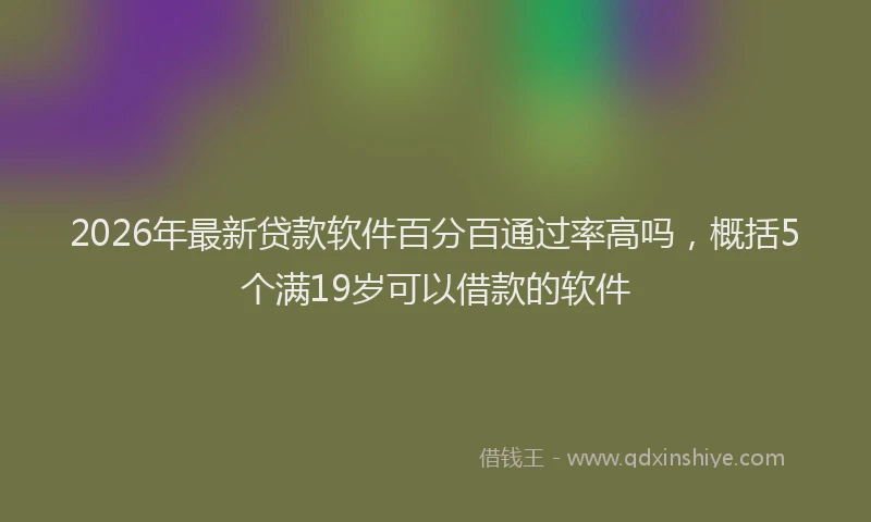 2026年最新贷款软件百分百通过率高吗，概括5个满19岁可以借款的软件