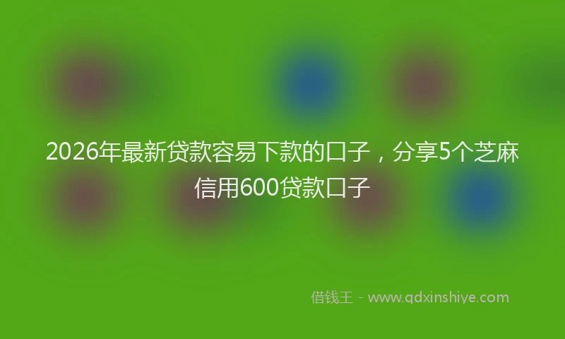 2026年最新贷款容易下款的口子，分享5个芝麻信用600贷款口子