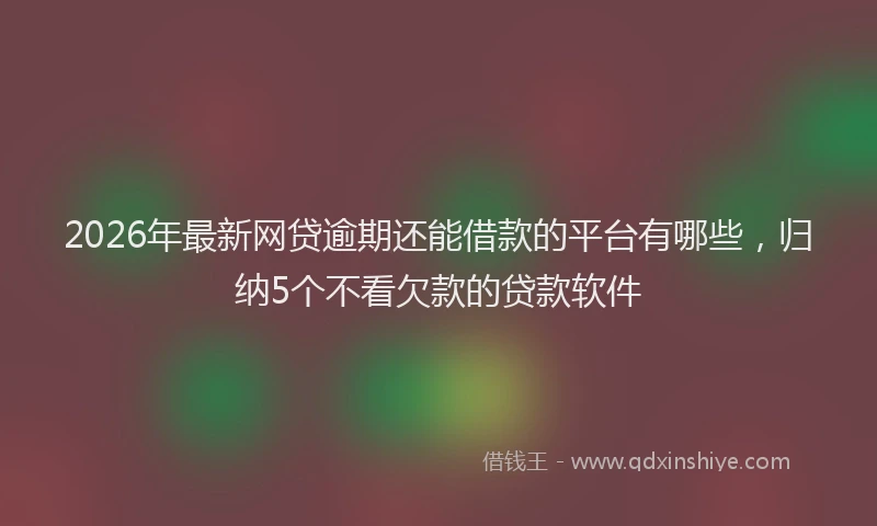 2026年最新网贷逾期还能借款的平台有哪些，归纳5个不看欠款的贷款软件