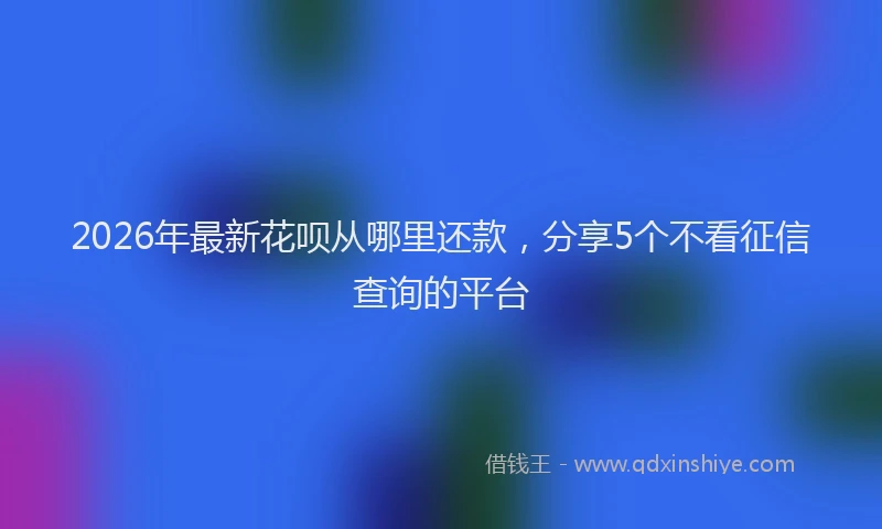 2026年最新花呗从哪里还款，分享5个不看征信查询的平台