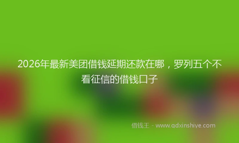 2026年最新美团借钱延期还款在哪，罗列五个不看征信的借钱口子