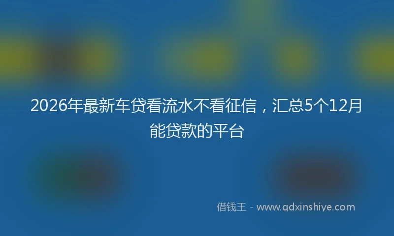 2026年最新车贷看流水不看征信，汇总5个12月能贷款的平台