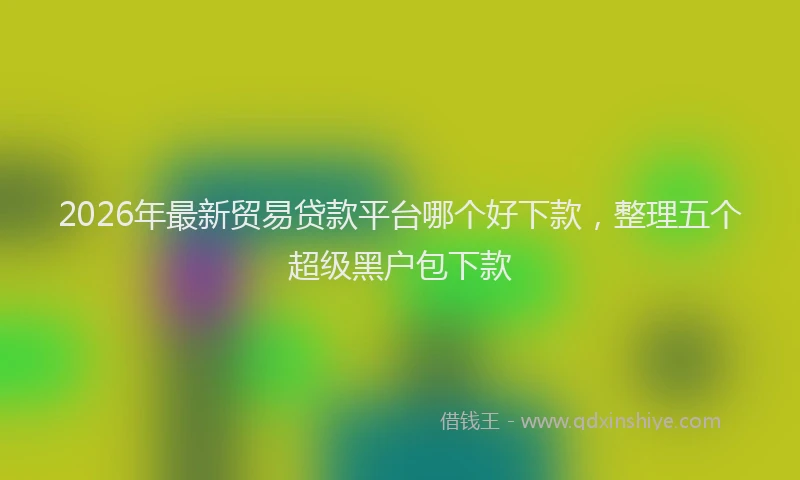 2026年最新贸易贷款平台哪个好下款，整理五个超级黑户包下款