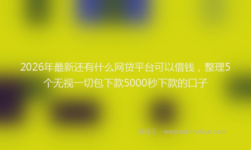 2026年最新还有什么网贷平台可以借钱，整理5个无视一切包下款5000秒下款的口子