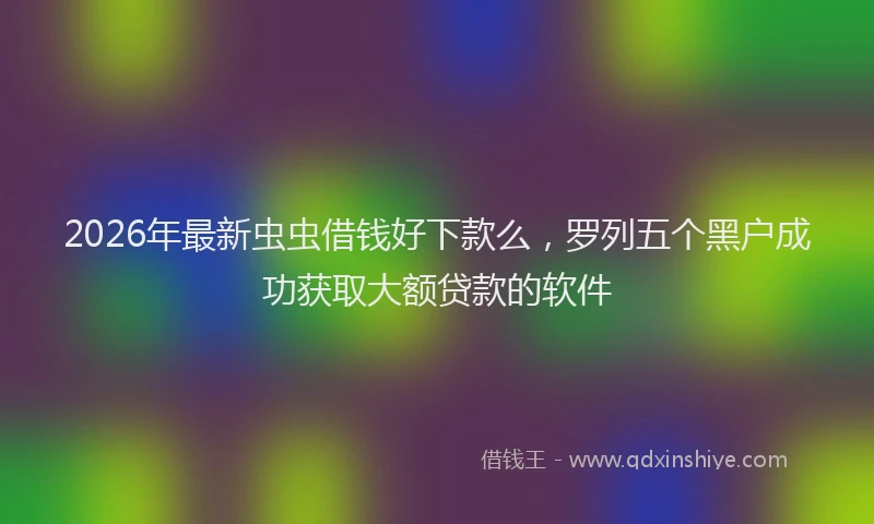 2026年最新虫虫借钱好下款么，罗列五个黑户成功获取大额贷款的软件