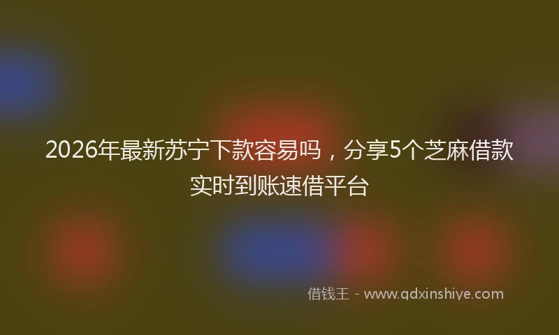 2026年最新苏宁下款容易吗，分享5个芝麻借款实时到账速借平台