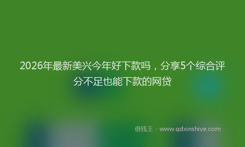 2026年最新美兴今年好下款吗，分享5个综合评分不足也能下款的网贷
