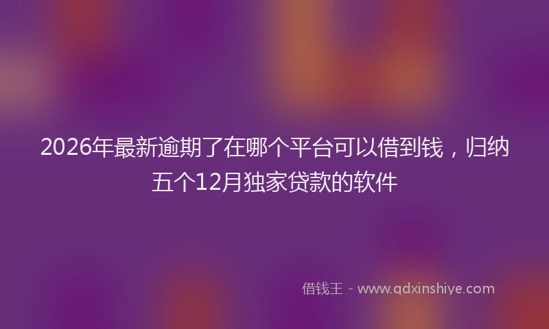 2026年最新逾期了在哪个平台可以借到钱，归纳五个12月独家贷款的软件