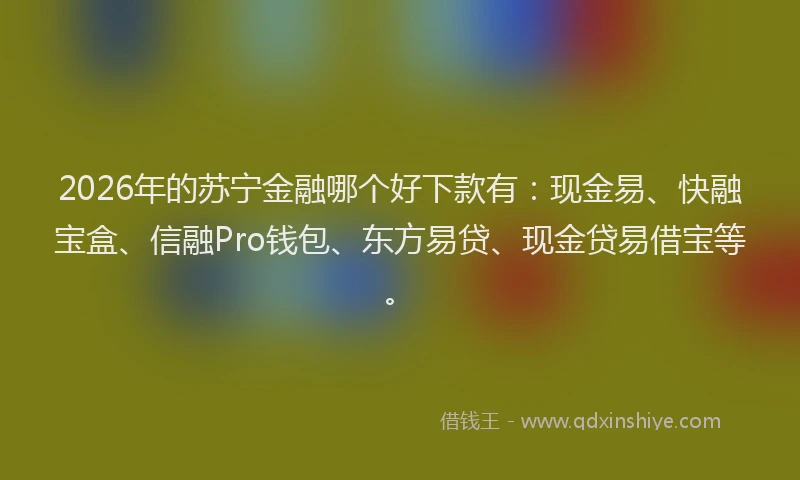 2026年的苏宁金融哪个好下款有：现金易、快融宝盒、信融Pro钱包、东方易贷、现金贷易借宝等。