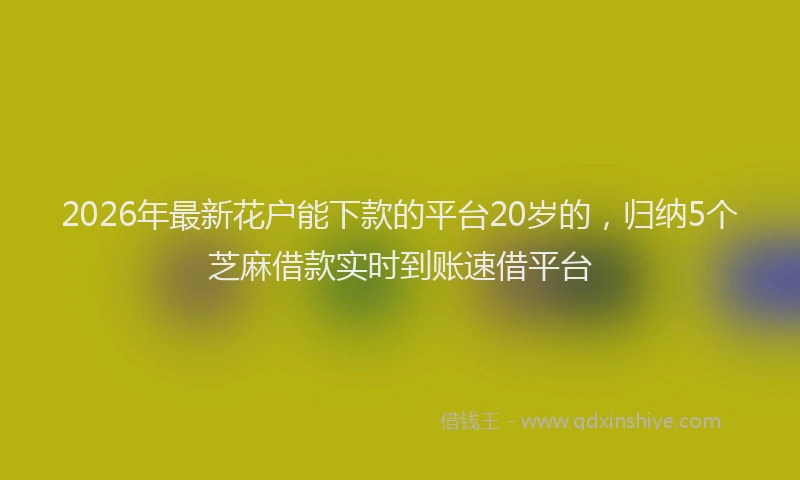 2026年最新花户能下款的平台20岁的，归纳5个芝麻借款实时到账速借平台