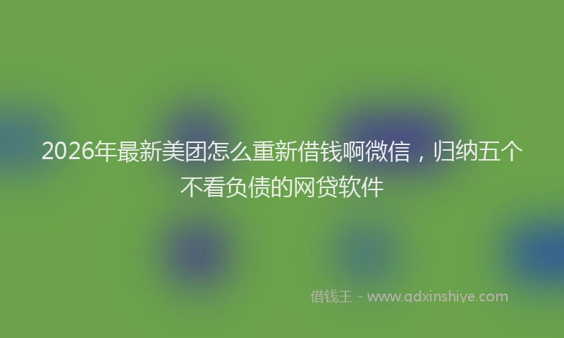 2026年最新美团怎么重新借钱啊微信，归纳五个不看负债的网贷软件