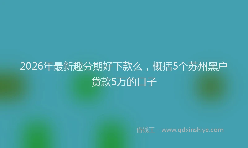 2026年最新趣分期好下款么，概括5个苏州黑户贷款5万的口子