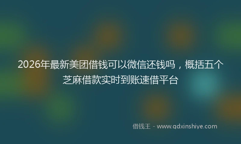 2026年最新美团借钱可以微信还钱吗，概括五个芝麻借款实时到账速借平台