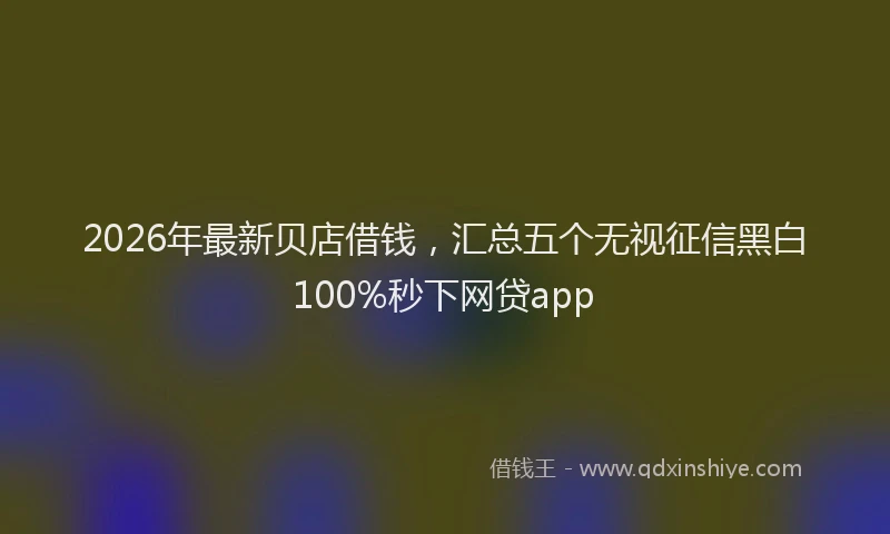 2026年最新贝店借钱，汇总五个无视征信黑白100%秒下网贷app