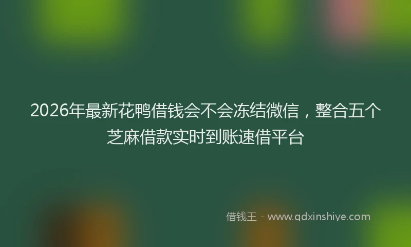 2026年最新花鸭借钱会不会冻结微信，整合五个芝麻借款实时到账速借平台
