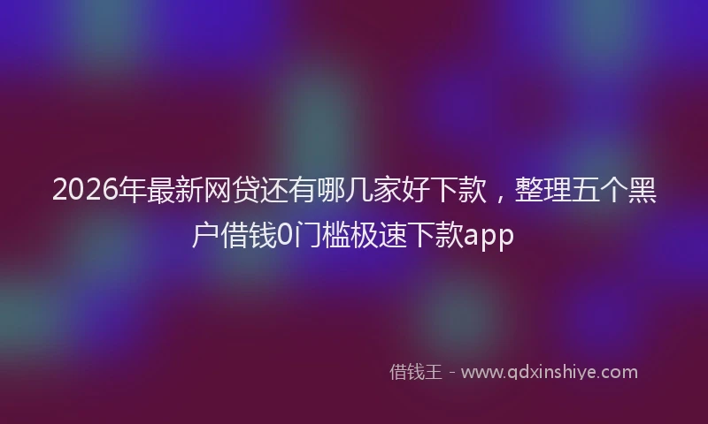 2026年最新网贷还有哪几家好下款，整理五个黑户借钱0门槛极速下款app