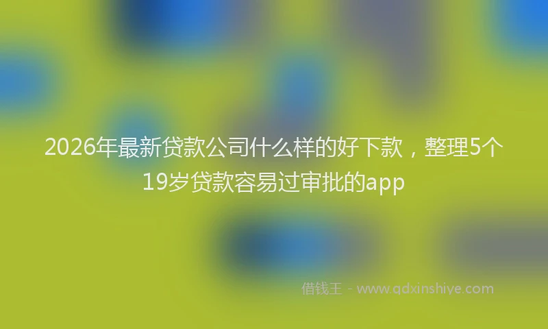 2026年最新贷款公司什么样的好下款，整理5个19岁贷款容易过审批的app