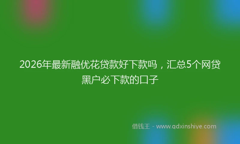 2026年最新融优花贷款好下款吗，汇总5个网贷黑户必下款的口子