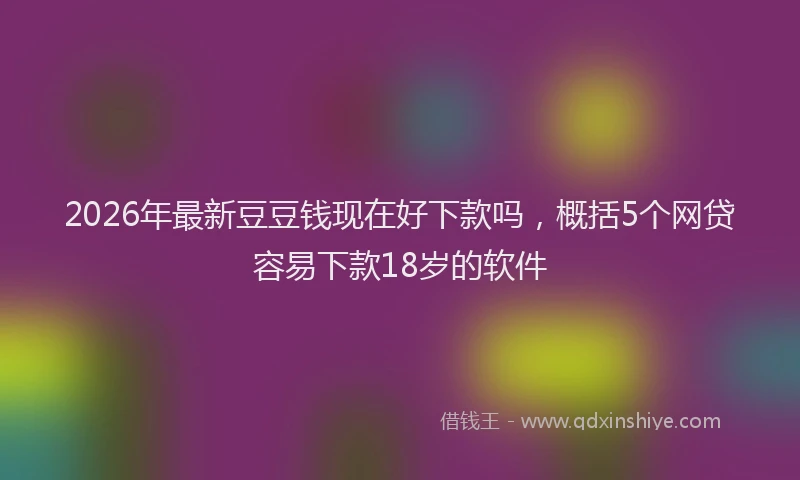 2026年最新豆豆钱现在好下款吗，概括5个网贷容易下款18岁的软件