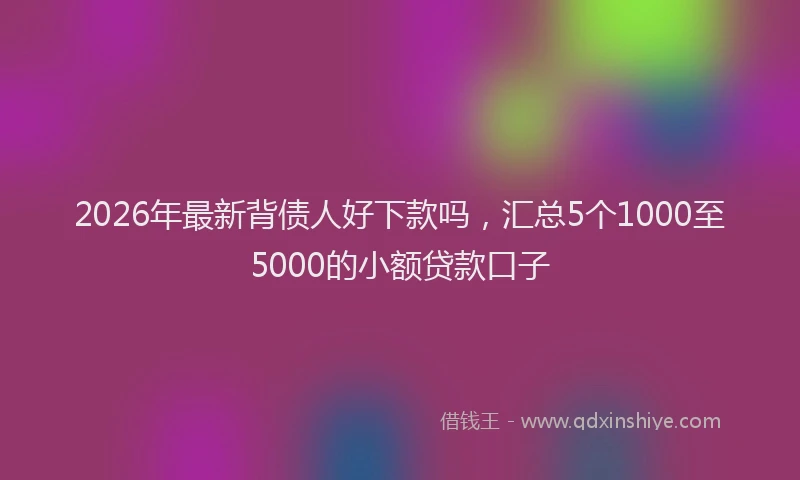 2026年最新背债人好下款吗，汇总5个1000至5000的小额贷款口子