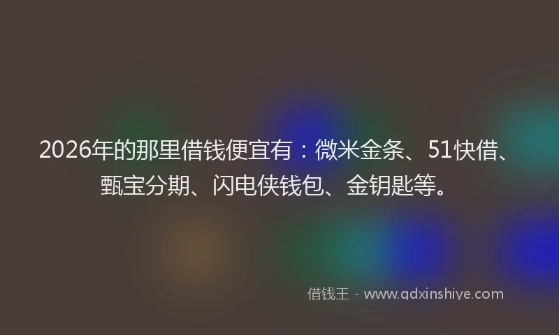 2026年的那里借钱便宜有：微米金条、51快借、甄宝分期、闪电侠钱包、金钥匙等。