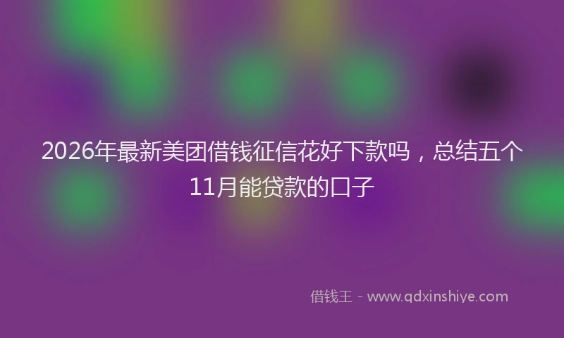 2026年最新美团借钱征信花好下款吗，总结五个11月能贷款的口子