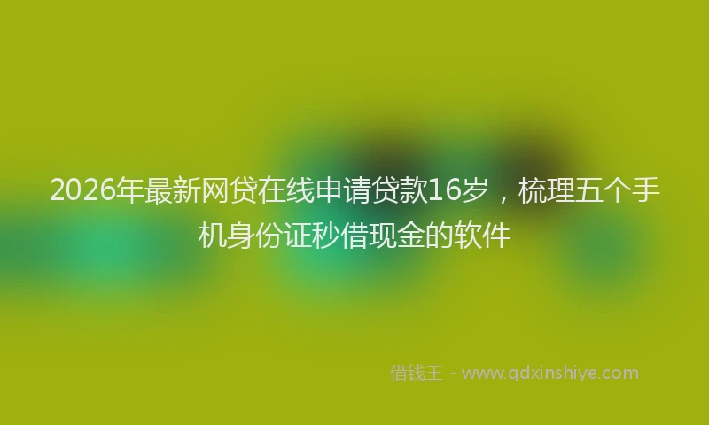 2026年最新网贷在线申请贷款16岁，梳理五个手机身份证秒借现金的软件