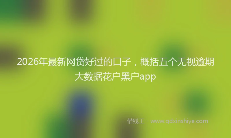2026年最新网贷好过的口子，概括五个无视逾期大数据花户黑户app