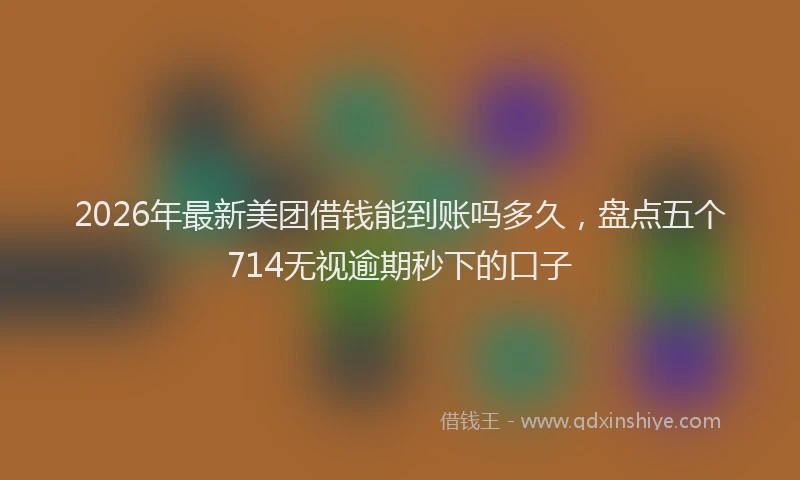 2026年最新美团借钱能到账吗多久，盘点五个714无视逾期秒下的口子