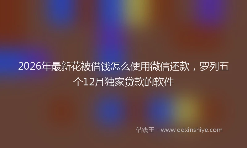 2026年最新花被借钱怎么使用微信还款，罗列五个12月独家贷款的软件