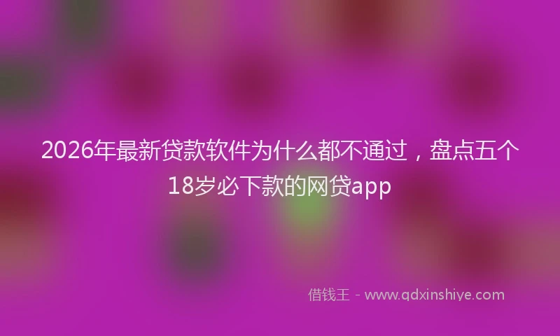 2026年最新贷款软件为什么都不通过，盘点五个18岁必下款的网贷app