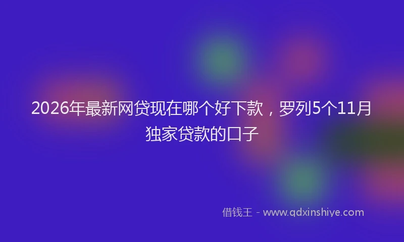2026年最新网贷现在哪个好下款，罗列5个11月独家贷款的口子