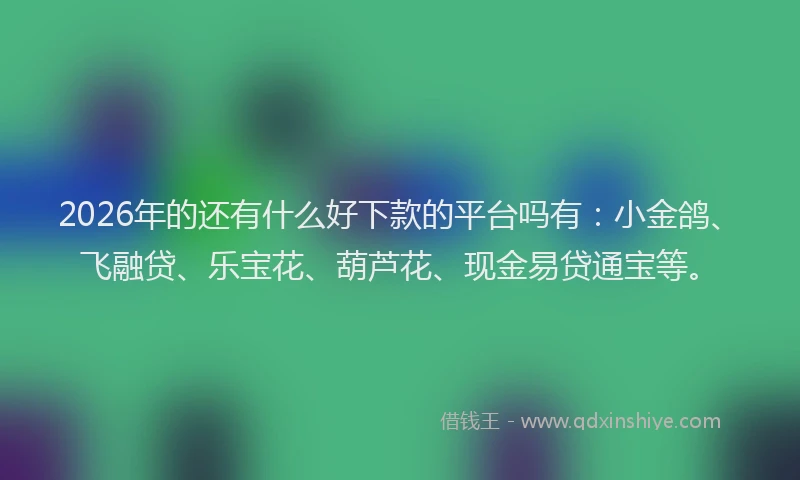 2026年的还有什么好下款的平台吗有：小金鸽、飞融贷、乐宝花、葫芦花、现金易贷通宝等。