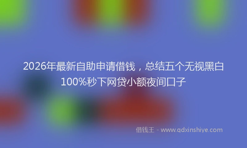 2026年最新自助申请借钱，总结五个无视黑白100%秒下网贷小额夜间口子