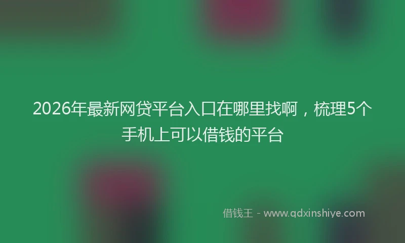 2026年最新网贷平台入口在哪里找啊，梳理5个手机上可以借钱的平台