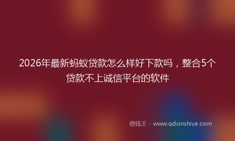 2026年最新蚂蚁贷款怎么样好下款吗，整合5个贷款不上诚信平台的软件