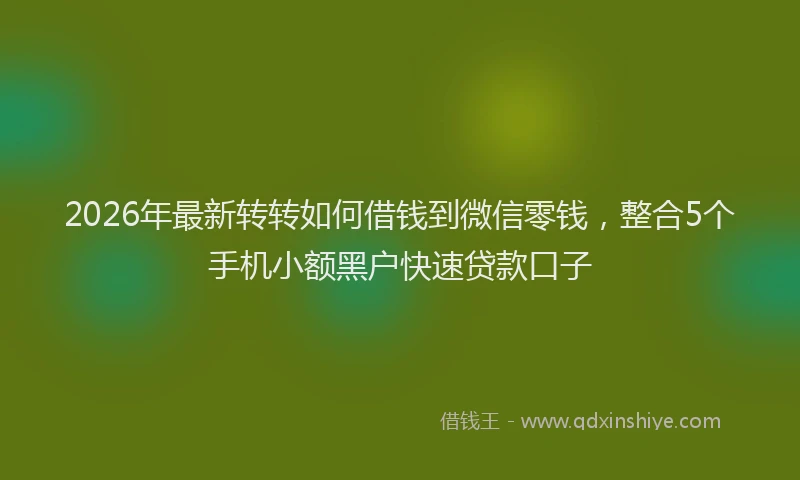 2026年最新转转如何借钱到微信零钱，整合5个手机小额黑户快速贷款口子