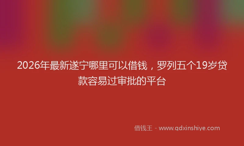 2026年最新遂宁哪里可以借钱，罗列五个19岁贷款容易过审批的平台