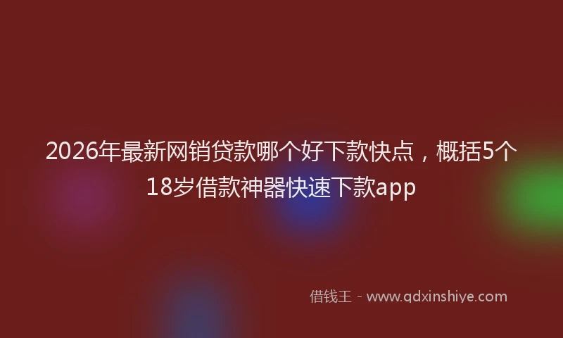 2026年最新网销贷款哪个好下款快点，概括5个18岁借款神器快速下款app