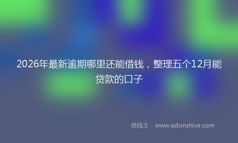 2026年最新逾期哪里还能借钱，整理五个12月能贷款的口子
