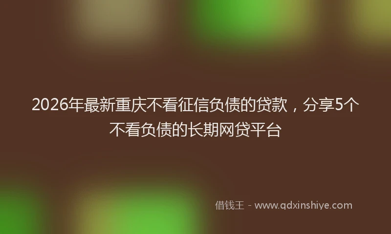 2026年最新重庆不看征信负债的贷款，分享5个不看负债的长期网贷平台