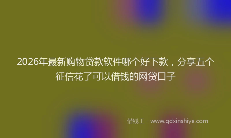 2026年最新购物贷款软件哪个好下款，分享五个征信花了可以借钱的网贷口子