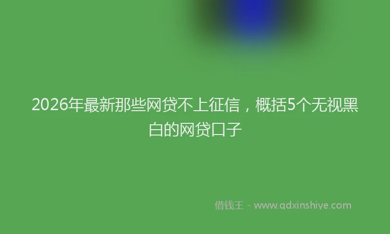 2026年最新那些网贷不上征信，概括5个无视黑白的网贷口子