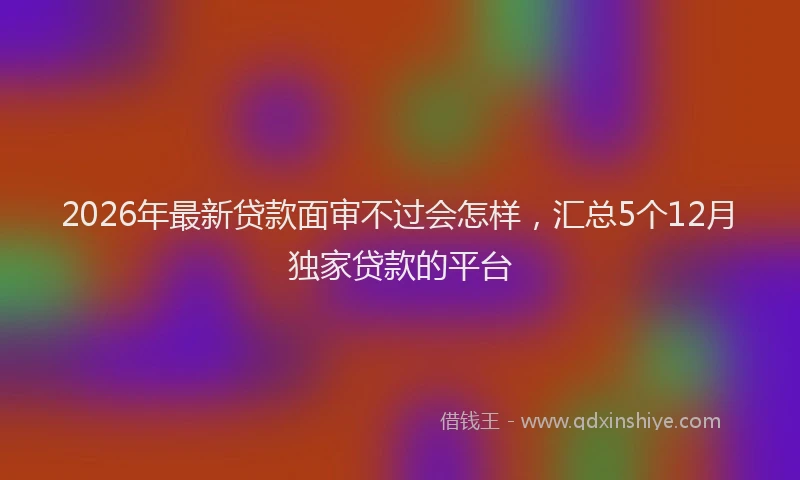 2026年最新贷款面审不过会怎样，汇总5个12月独家贷款的平台