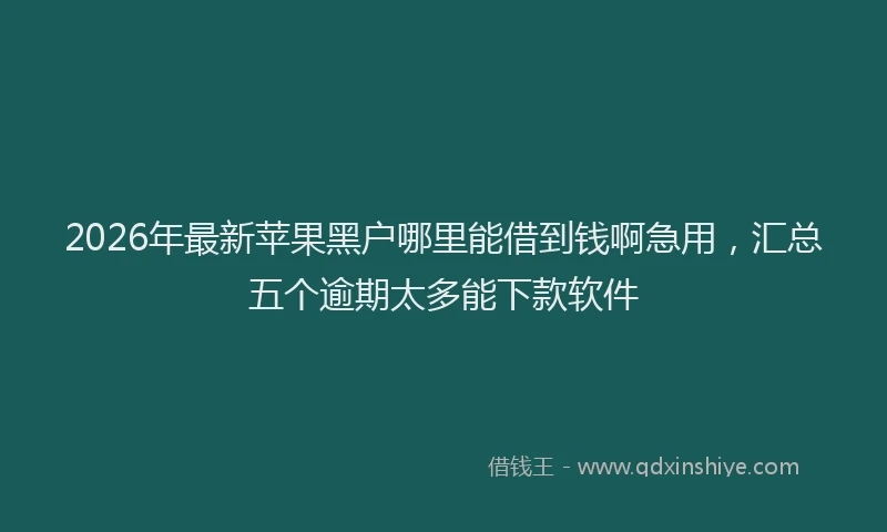 2026年最新苹果黑户哪里能借到钱啊急用，汇总五个逾期太多能下款软件