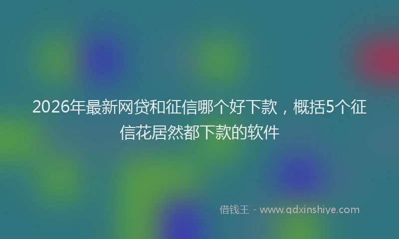 2026年最新网贷和征信哪个好下款，概括5个征信花居然都下款的软件