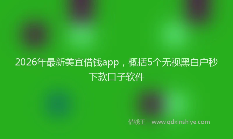 2026年最新美宜借钱app，概括5个无视黑白户秒下款口子软件