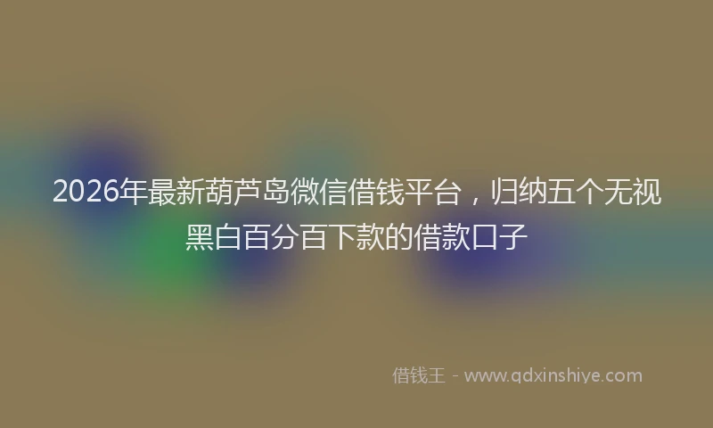 2026年最新葫芦岛微信借钱平台，归纳五个无视黑白百分百下款的借款口子