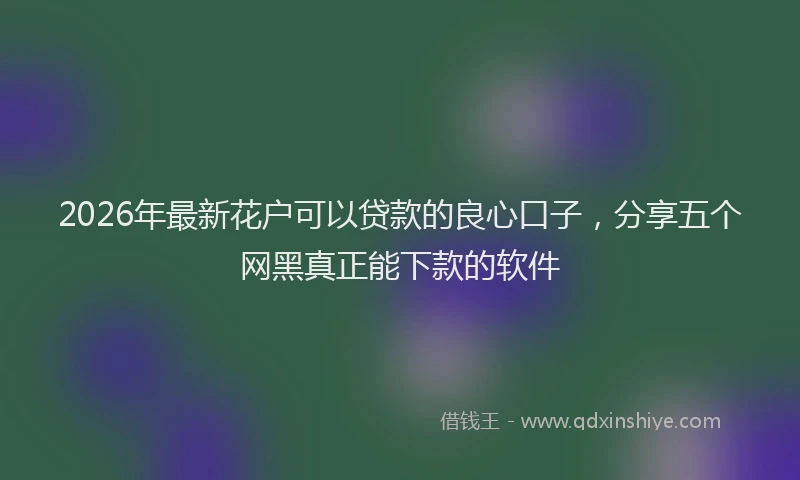 2026年最新花户可以贷款的良心口子，分享五个网黑真正能下款的软件