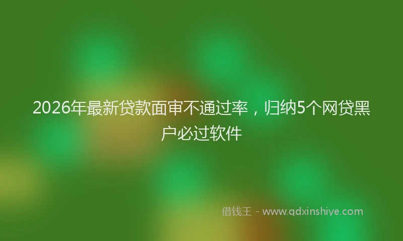 2026年最新贷款面审不通过率，归纳5个网贷黑户必过软件